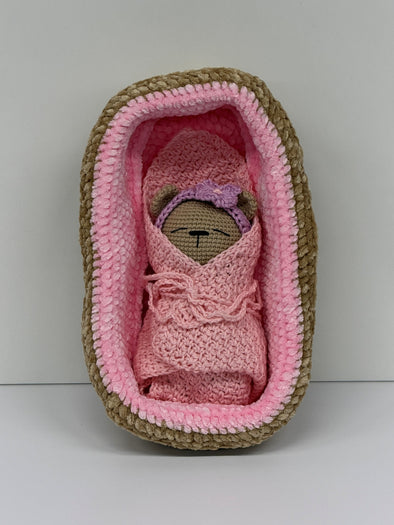 Bear in a Basket (14cm)