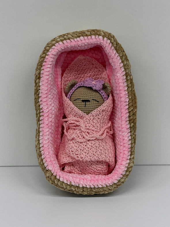 Bear in a Basket (14cm)