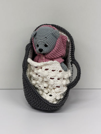 Teddy in a Basket (20cm)